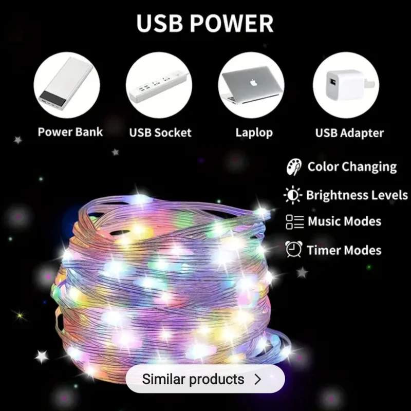 عکس شماره 6 : ریسه ال ای دی مدل فول کالر هوشمند بلوتوثی کد rgb ic usb 5v طول 10 متر