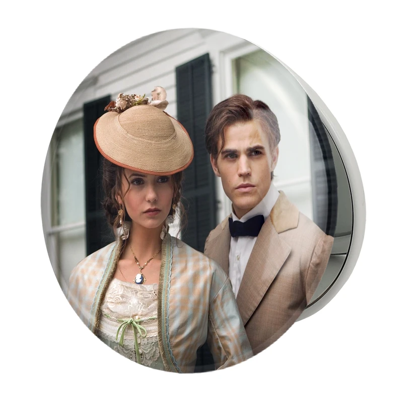 آینه جیبی خندالو طرح استفان و کاترین خاطرات یک خون آشام The Vampire Diaries مدل تاشو کد 20263 