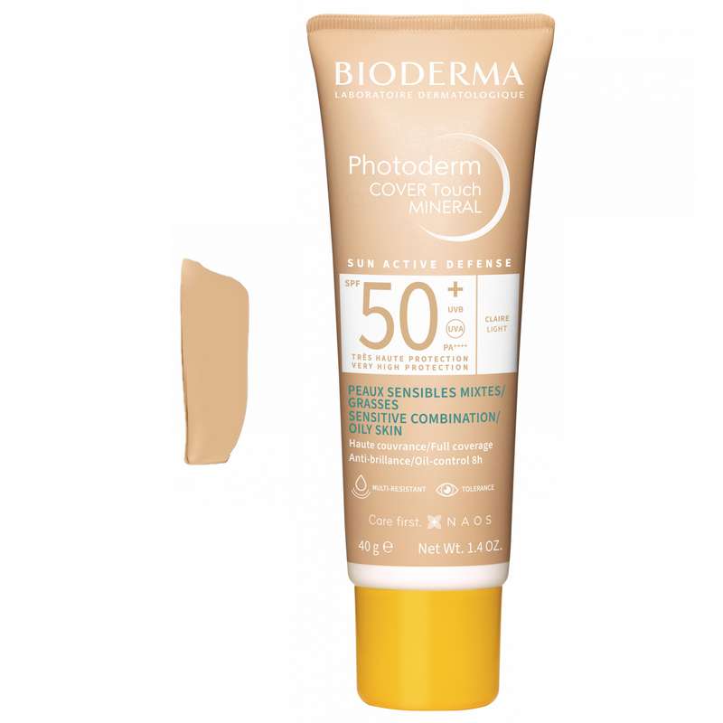 کرم ضد آفتاب رنگی بایودرما SPF 50 مدل Cover Touch مناسب پوستهای چرب و مختلط حجم 40 میلیلیتر کرم ضد آفتاب رنگی بایودرما SPF 50 مدل Cover Touch مناسب پوستهای چرب و مختلط حجم 40 میلیلیتر
