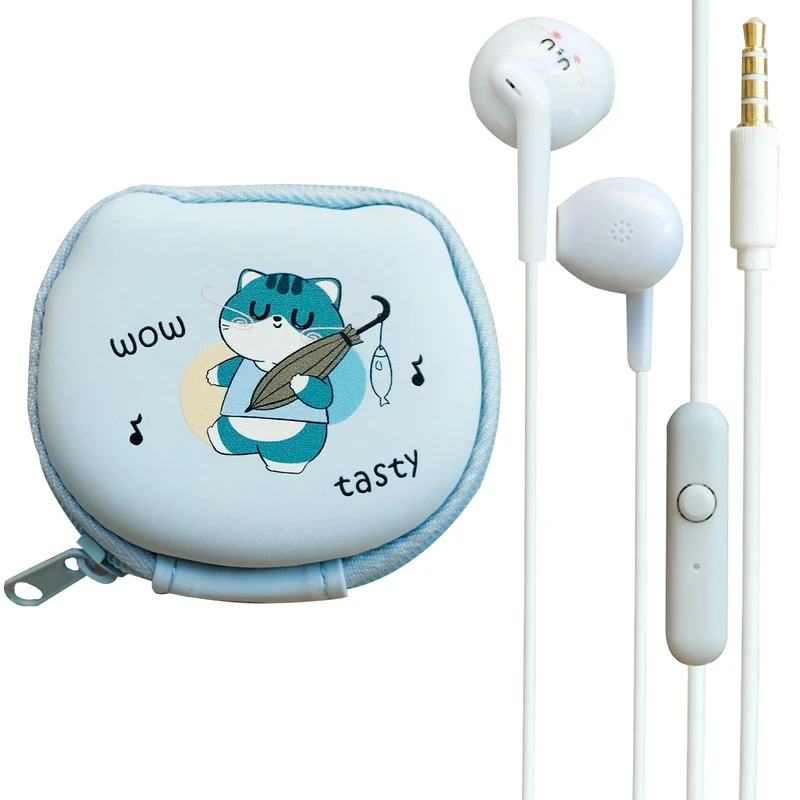 هندزفری طرح فانتزی گربه مدل Cat-CS-517 به همراه کیف هندزفری