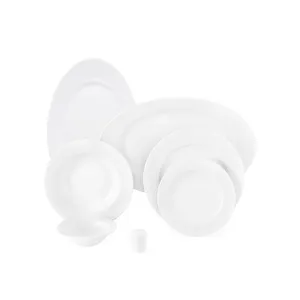 Zarin Iran Porcelain Inds Radiance White 28 Pieces Porcelain Dinnerware Set High Grade