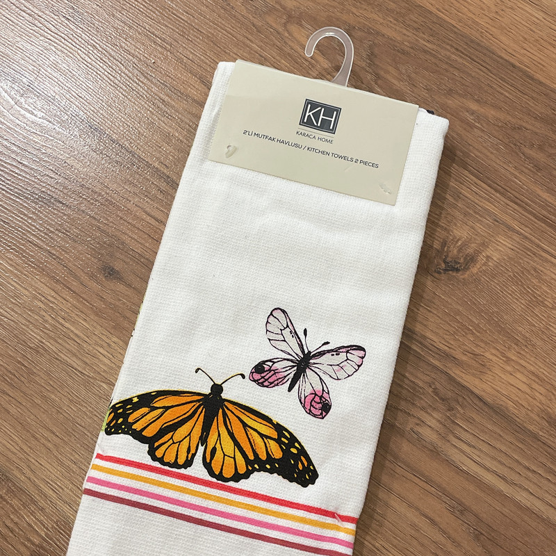 دستمال آشپزخانه کاراجا مدل Butterfly مجموعه 2 عددی
