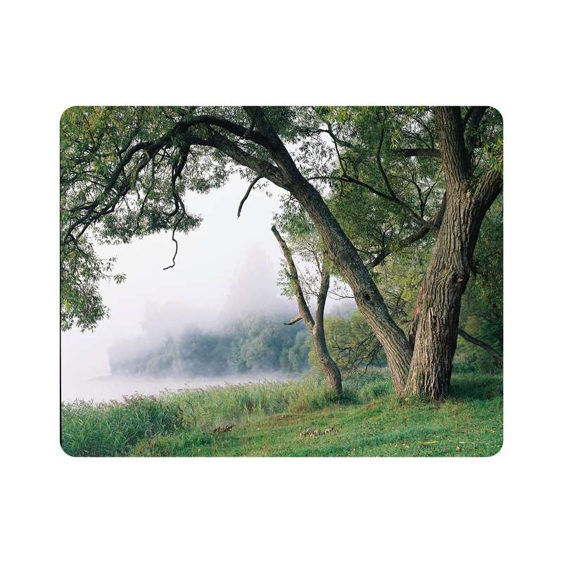ماوس پد اطلس آبی طرح طبیعت و درخت و درختان مه آلود  مدل T7018