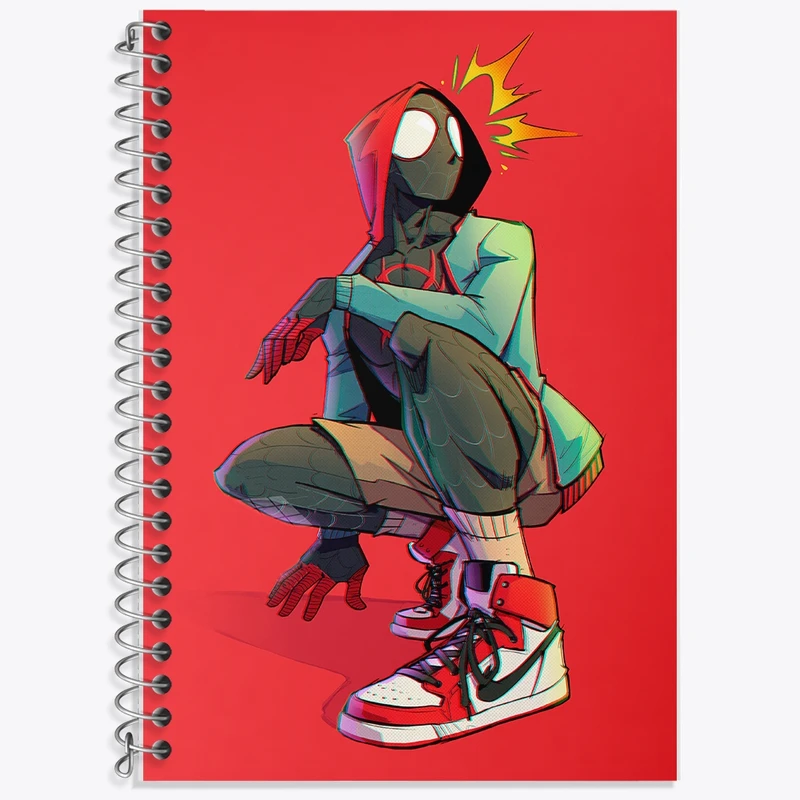 دفتر زبان 50 برگ خندالو مدل دو خط طرح مرد عنکبوتی کد F141