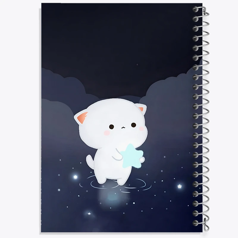 دفتر ژورنال نویسی 50 برگ خندالو مدل نقطه ای طرح گربه کیوت کد N4056