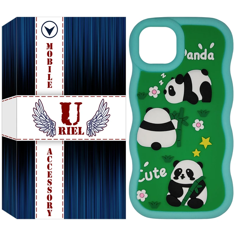کاور یوریل مدل سیلیکونی عروسکی طرح پاندا مناسب برای گوشی موبایل اپل iPhone 13