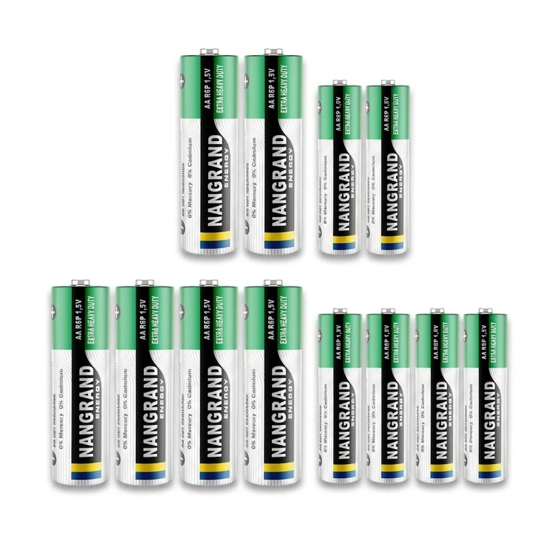 باتری قلمی و نیم قلمی نانگرند مدل extra heavy duty بسته 12 عددی