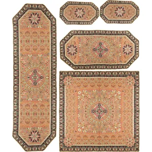 ست 5 تکه رومیزی ترمه ابریشم طرح کهکشان کد 05