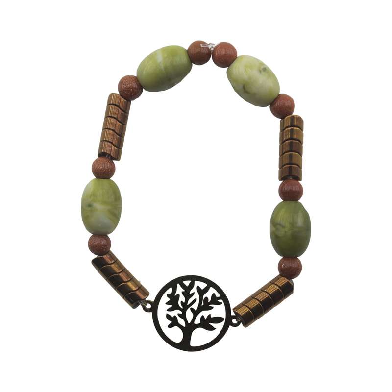 دستبند زنانه مدل پلاک فلزی درخت کد 0243