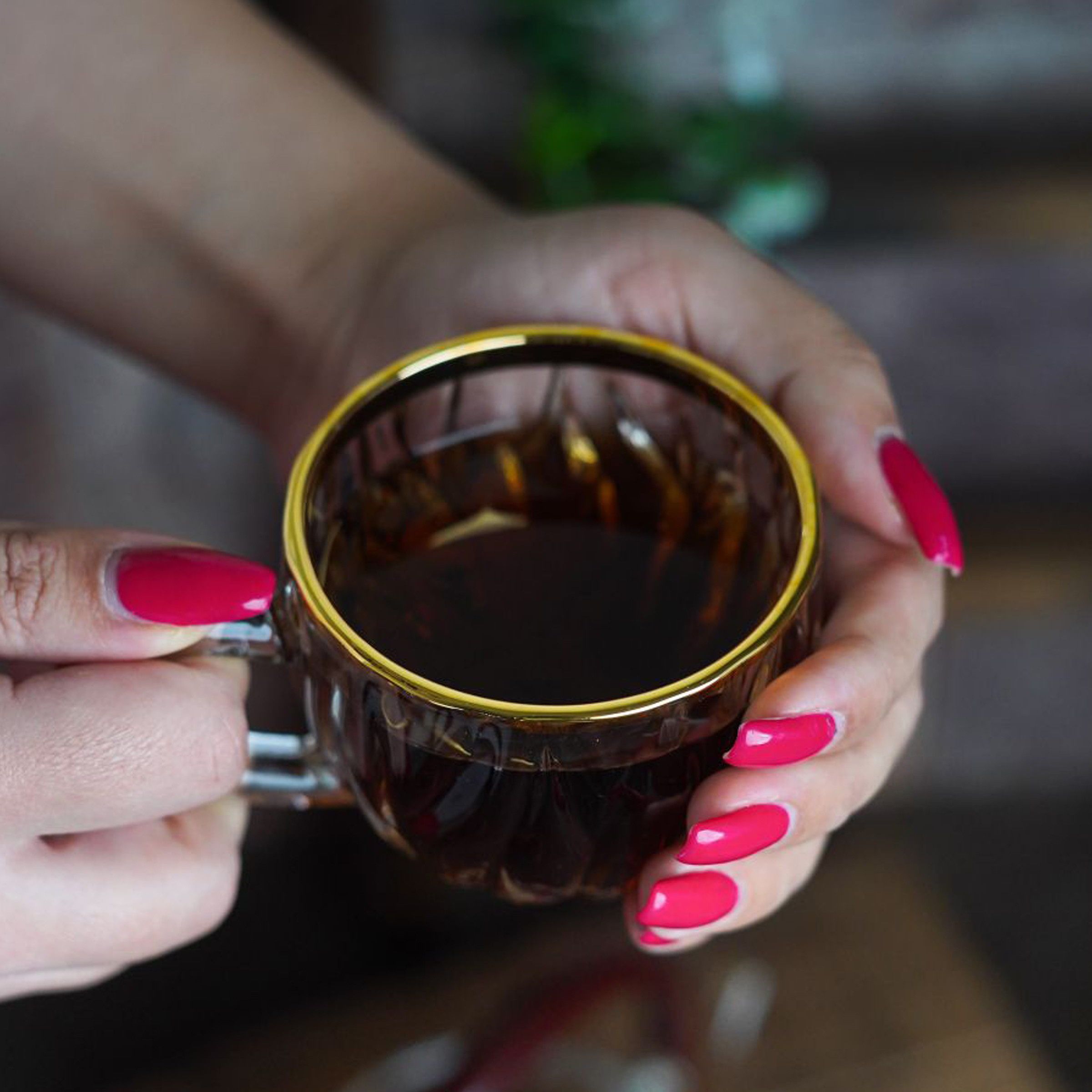 فنجان بلینک مکس مدل بامبو لب طلایی کد 115 بسته 6 عددی