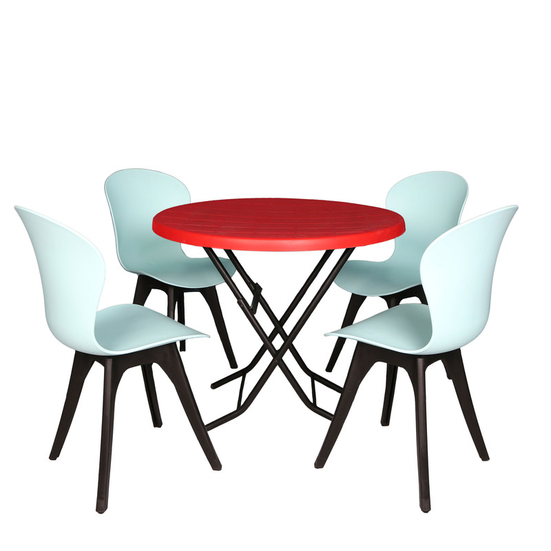 میز و صندلی ناهارخوری چهارنفره مدل ماهلین فایبرگلاس