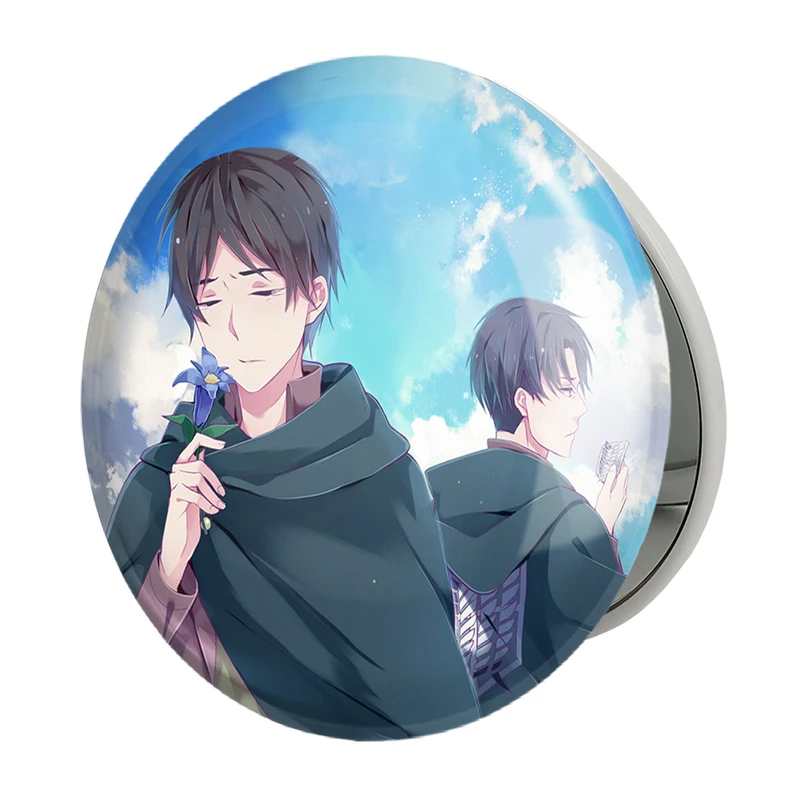 آینه جیبی خندالو طرح لیوای و ارن انیمه اتک آن تایتان Attack on Titan مدل تاشو کد 11032 