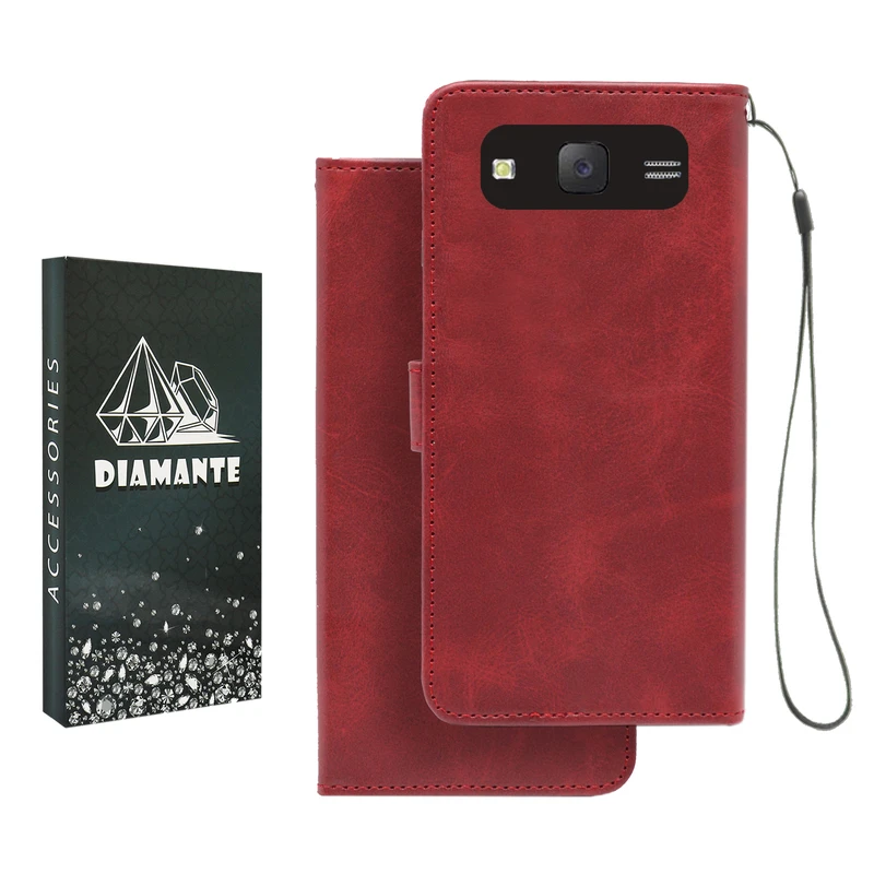 کیف کلاسوری دیامانته مدل Mortand Bk مناسب برای گوشی موبایل سامسونگ Galaxy J2  به همراه بندآویز