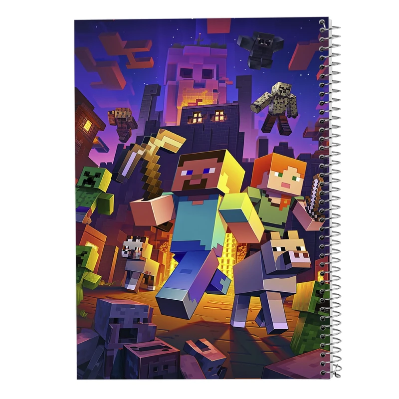 دفتر مشق 50 برگ مدوپد مدل ماینکرفت minecraft کد DF14013
