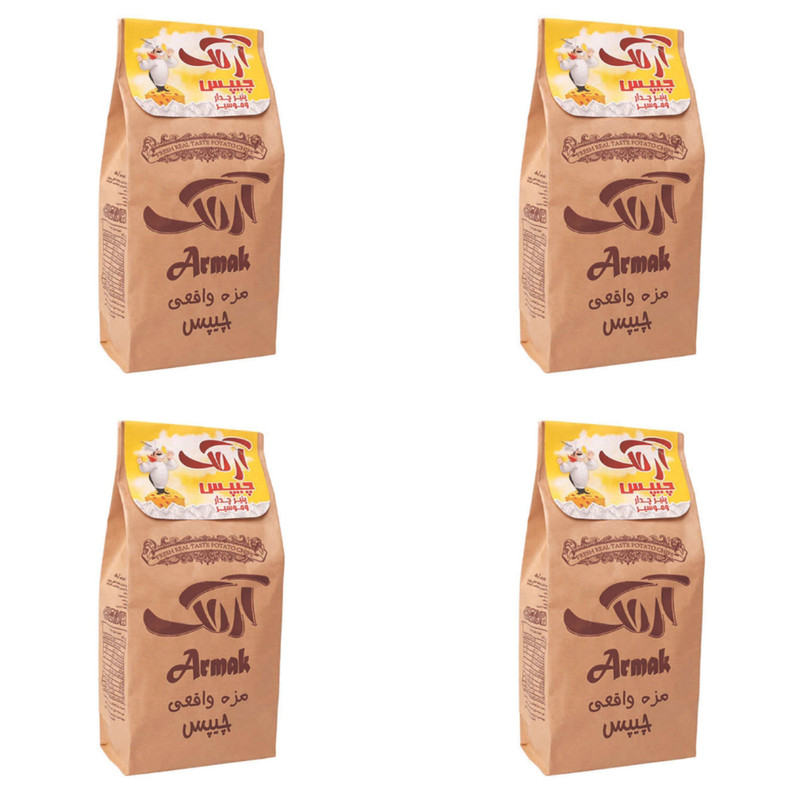 چیپس آرمک طعم پنیر چداروموسیر _130 گرمی بسته 4 عددی