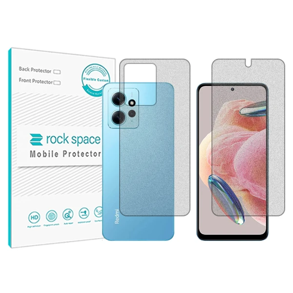 محافظ صفحه نمایش مات راک اسپیس مدل HyMTT مناسب برای گوشی موبایل شیائومی Redmi Note12 4G  به همراه محافظ پشت