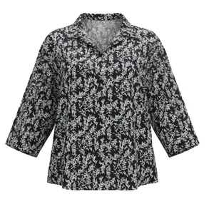 شومیز آستین سه ربع یقه انگلیسی زنانه مدل شاخه ای