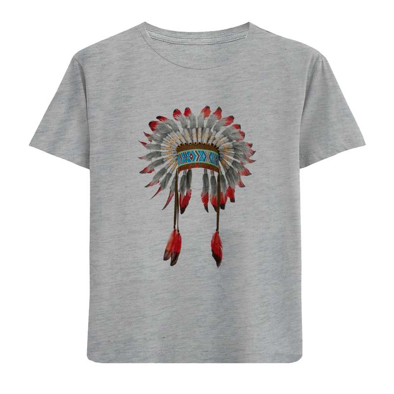 تی شرت آستین کوتاه دخترانه مدل کلاه سرخپوستی D50