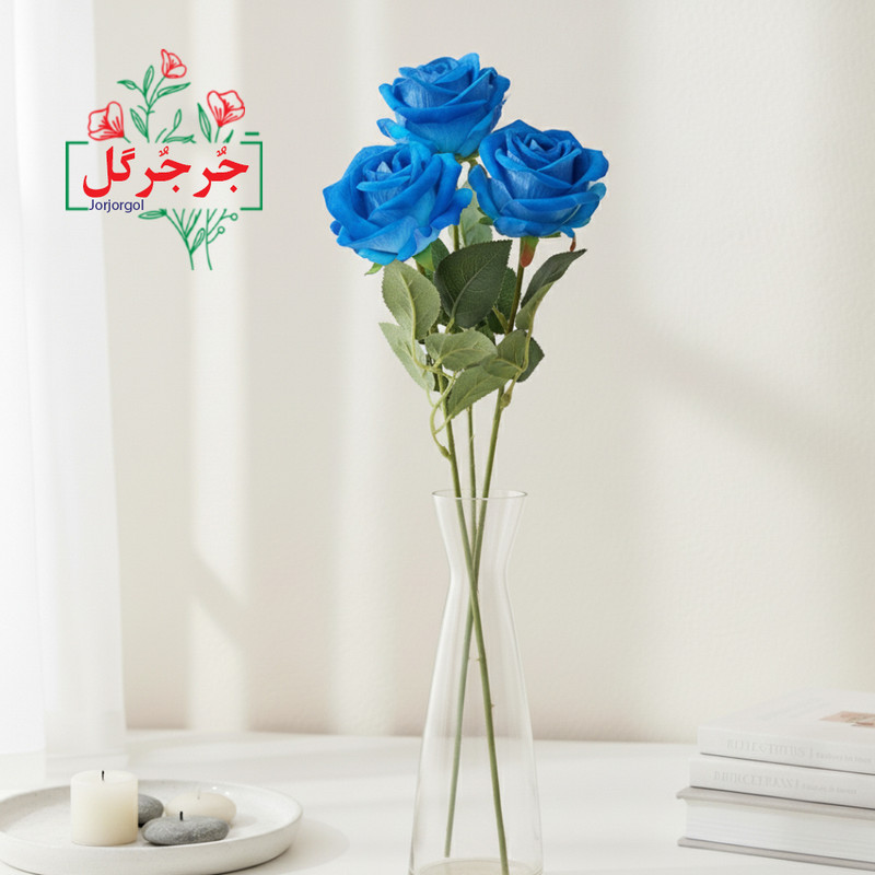 گل مصنوعی جُرجُرگل مدل شاخه رز مینیاتور بسته 5 عددی