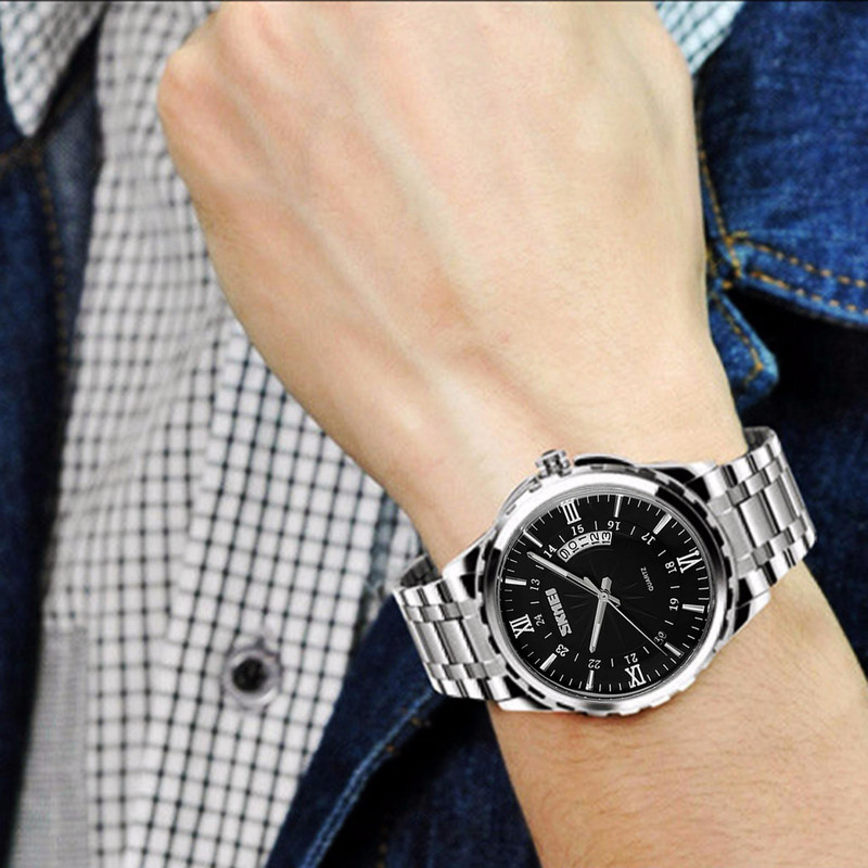 ساعت مچی عقربهای مردانه کوارتز اسکمی مدل 9069SIBK-Verganti به همراه دستبند