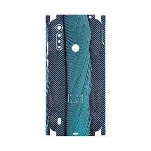MAHOOT Turquoise feathers-FullSkin Cover Sticker for Motorola Moto G8 Power Lite