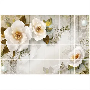 تایل سقفی طرح سه بعدی گل کد 3D1552-24 سایز 60x60 سانتی متر مجموعه 24 عددی