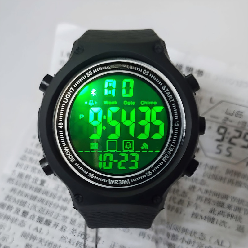 ست ساعت مچی دیجیتال زنانه و مردانه مدل تک زمانه کرنوگراف بند پیو کد 2