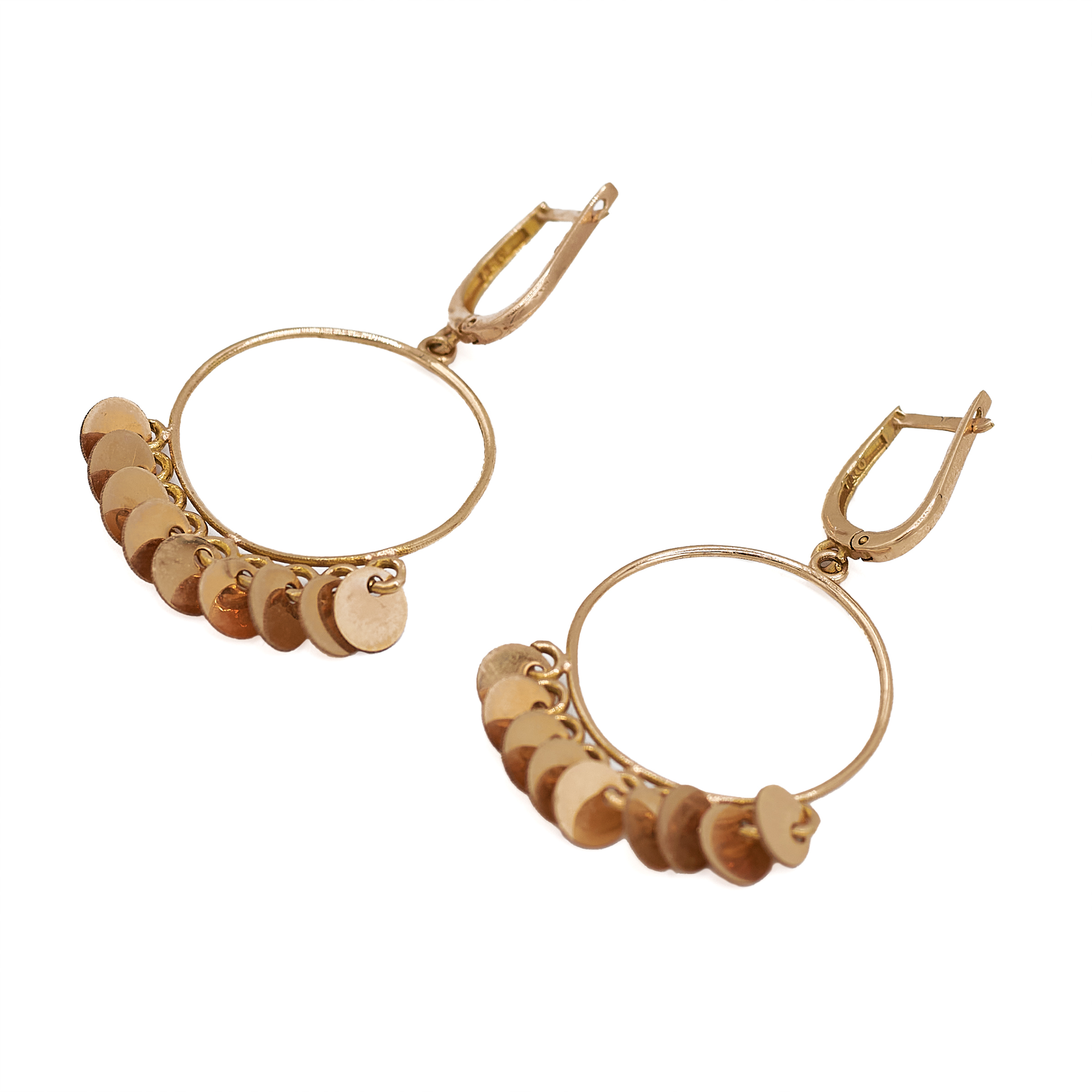 گوشواره حلقه ای طلا 18 عیار زنانه صلاحی گلد مدل 12862o