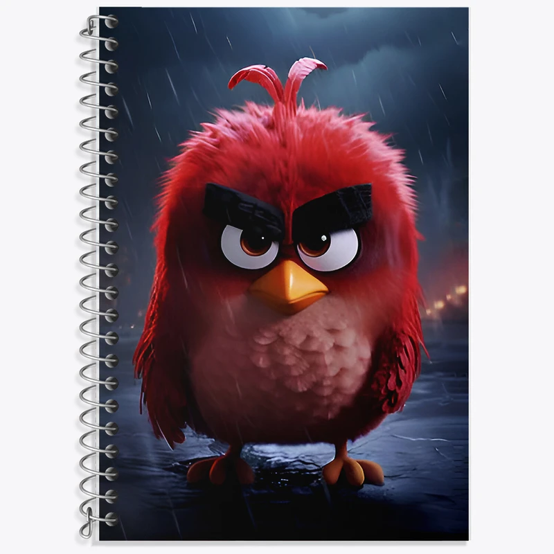 دفتر زبان 50 برگ خندالو مدل دو خط طرح پرندگان خشمگین (Angry Birds) کد F7080