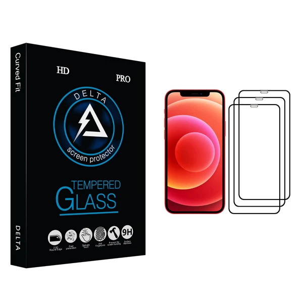 محافظ صفحه نمایش دلتا مدل Fit مناسب برای گوشی موبایل اپل iPhone 12 بسته سه عددی