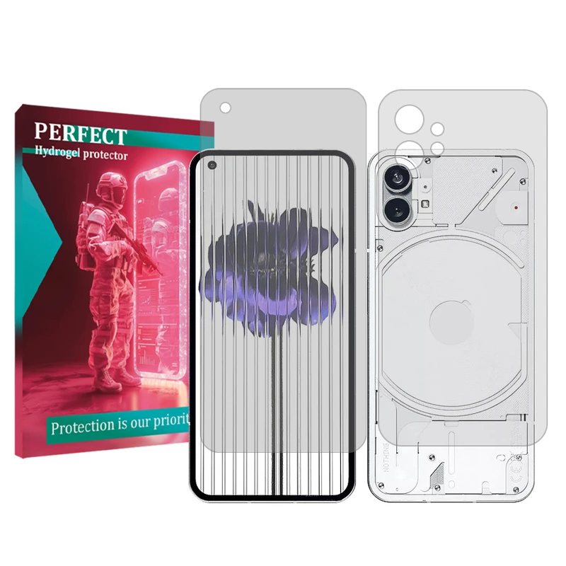 محافظ صفحه نمایش شفاف پرفکت مدل Tough مناسب برای گوشی موبایل ناتینگ Phone 1 به همراه محافظ پشت گوشی