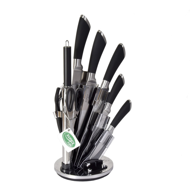 سرویس چاقوی آشپزخانه 9 پارچه سوپر لایف مدل SL-002