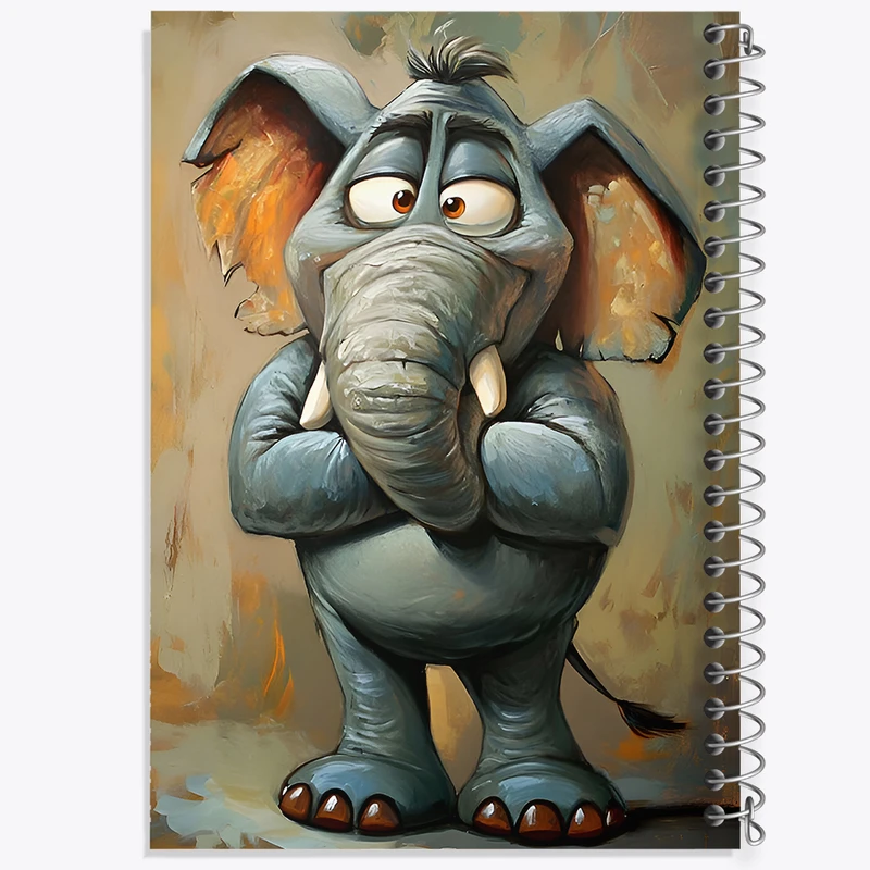 دفتر مشق 50 برگ خندالو طرح فیل ناراحت کد F7168