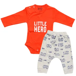 ست بادی و شلوار نوزادی مدل آتش نشان قهرمان