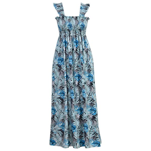 پیراهن ساحلی یقه باز زنانه دل آویز مدل H395