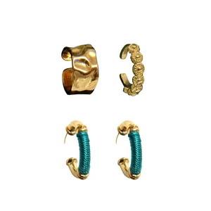 گوشواره زنانه مدل حلقه ای کد BD 07 مجموعه 3 عددی