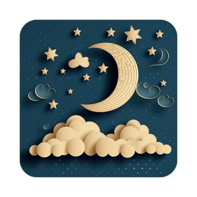 زیر لیوانی کاکتی طرح ماه و ستاره مدل mp52923