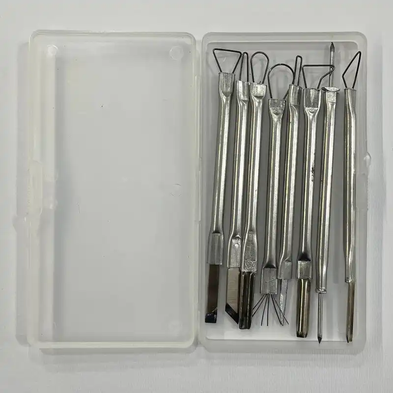 ابزار سفالگری مدل فلزی مجموعه 8 عددی