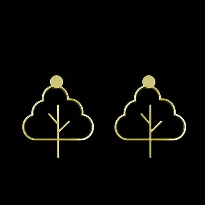 گوشواره طلا 18 عیار زنانه مدوپد مدل درخت کد GA1-15836