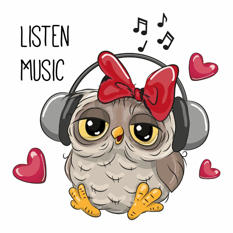 استیکر دیواری کودک مدل musician owl