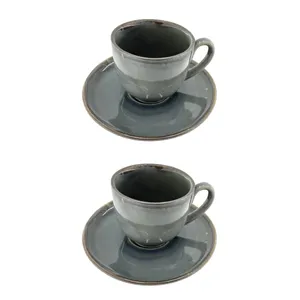 ست فنجان و نعلبکی 4 پارچه مدل کاپوچینو T19