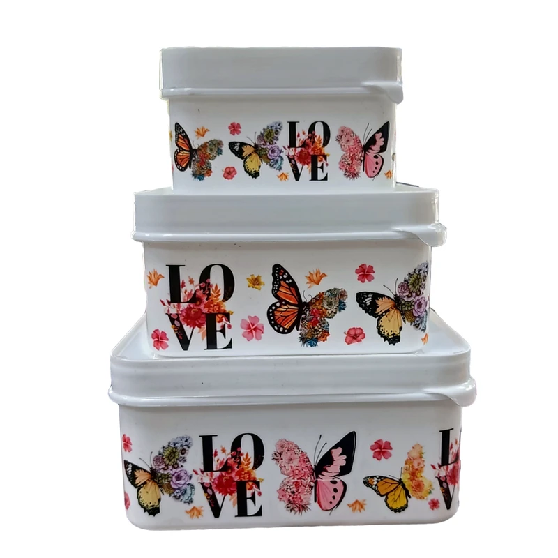 ظرف نگهدارنده مدل رنگارنگ مجموعه 3 عددی