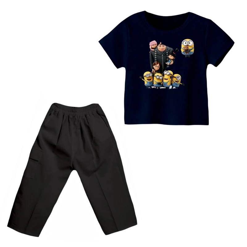 ست تی شرت و شلوارک پسرانه مدل مینیون کد 2