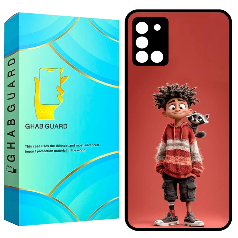 کاور قاب گارد طرح پسر و راکون مدل GCHPA31 مناسب برای گوشی موبایل سامسونگ Galaxy A31