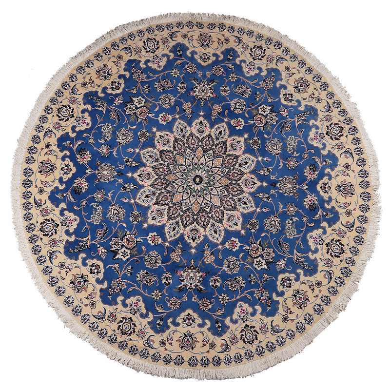 فرش دستبافت چهار متری مدل دایره کد 140281