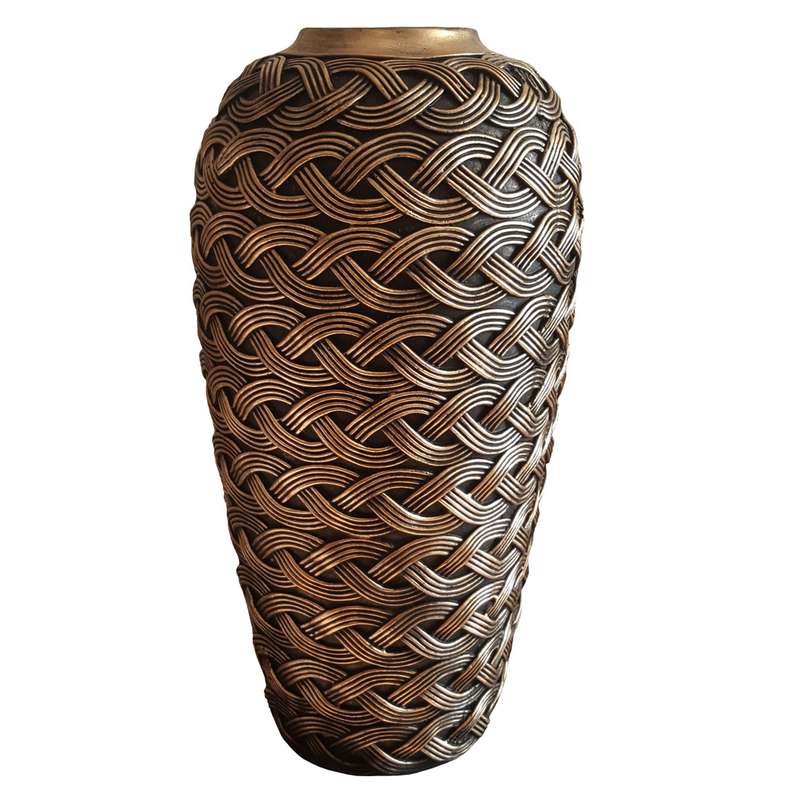 گلدان دکوری لیلپار طرح حصیری مدل DKH-7310 B