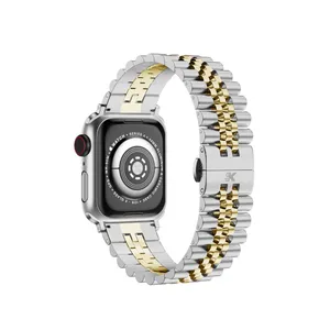 بند کی فون طرح رولکس مدل Regal Triple Link مناسب برای اپل واچ 42/44/45 میلی متری 