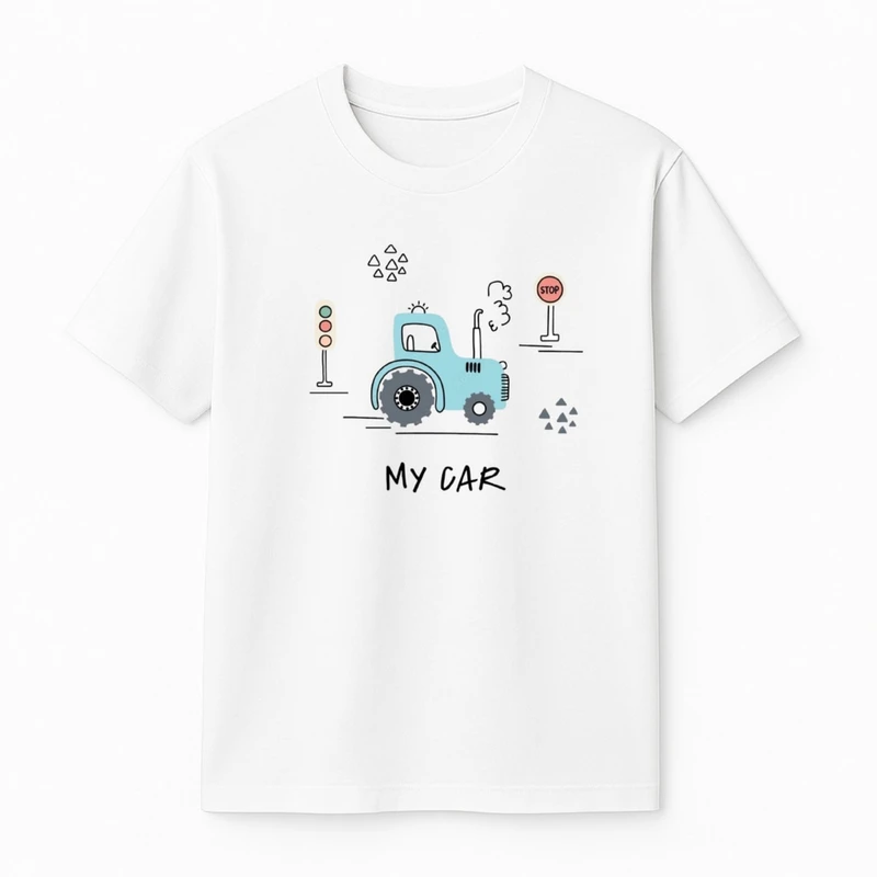 تی‌شرت آستین کوتاه پسرانه مدل تراکتور کد v1 