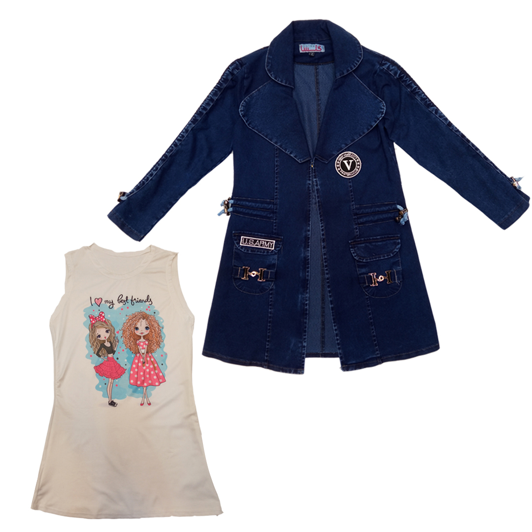 ست تونیک و مانتو دخترانه مدل 63