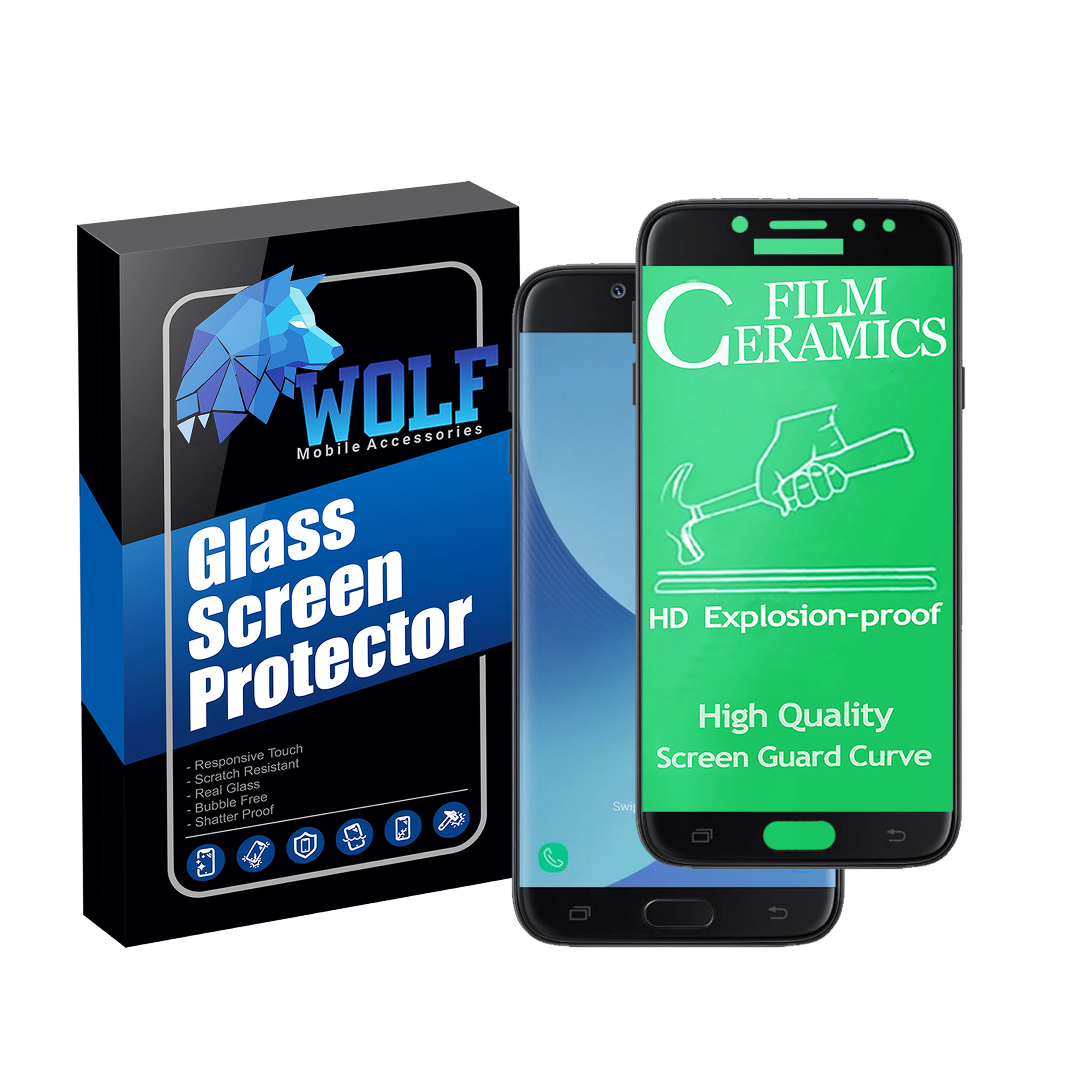 محافظ صفحه نمایش سرامیکی ولف مدل CRB مناسب برای گوشی موبایل سامسونگ Galaxy J7 Pro